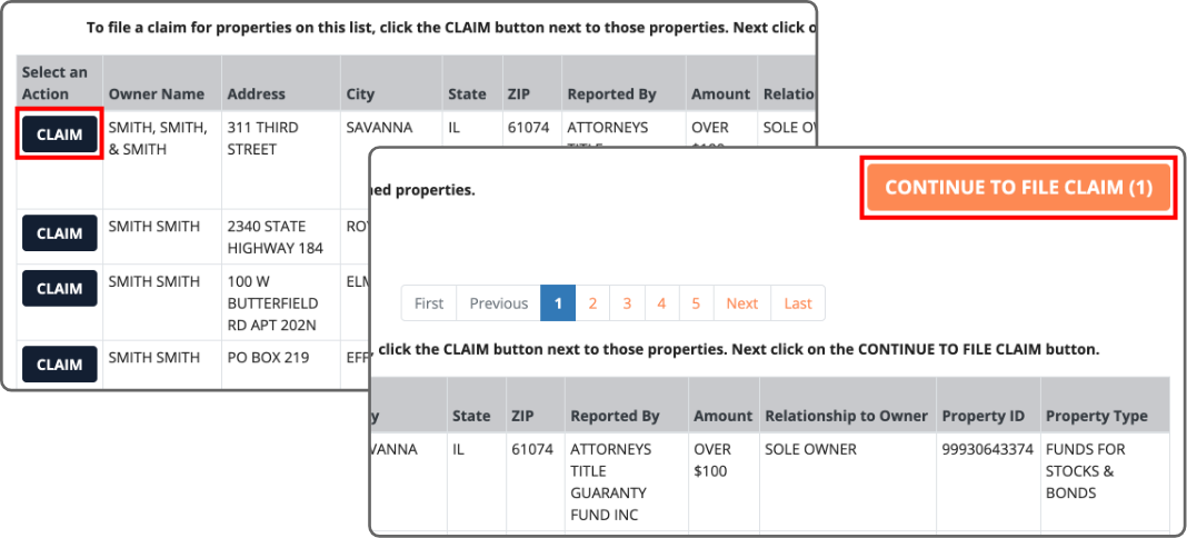 How to claim properties