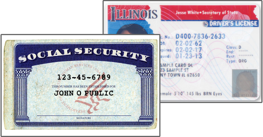 Example SSN/Driver's License